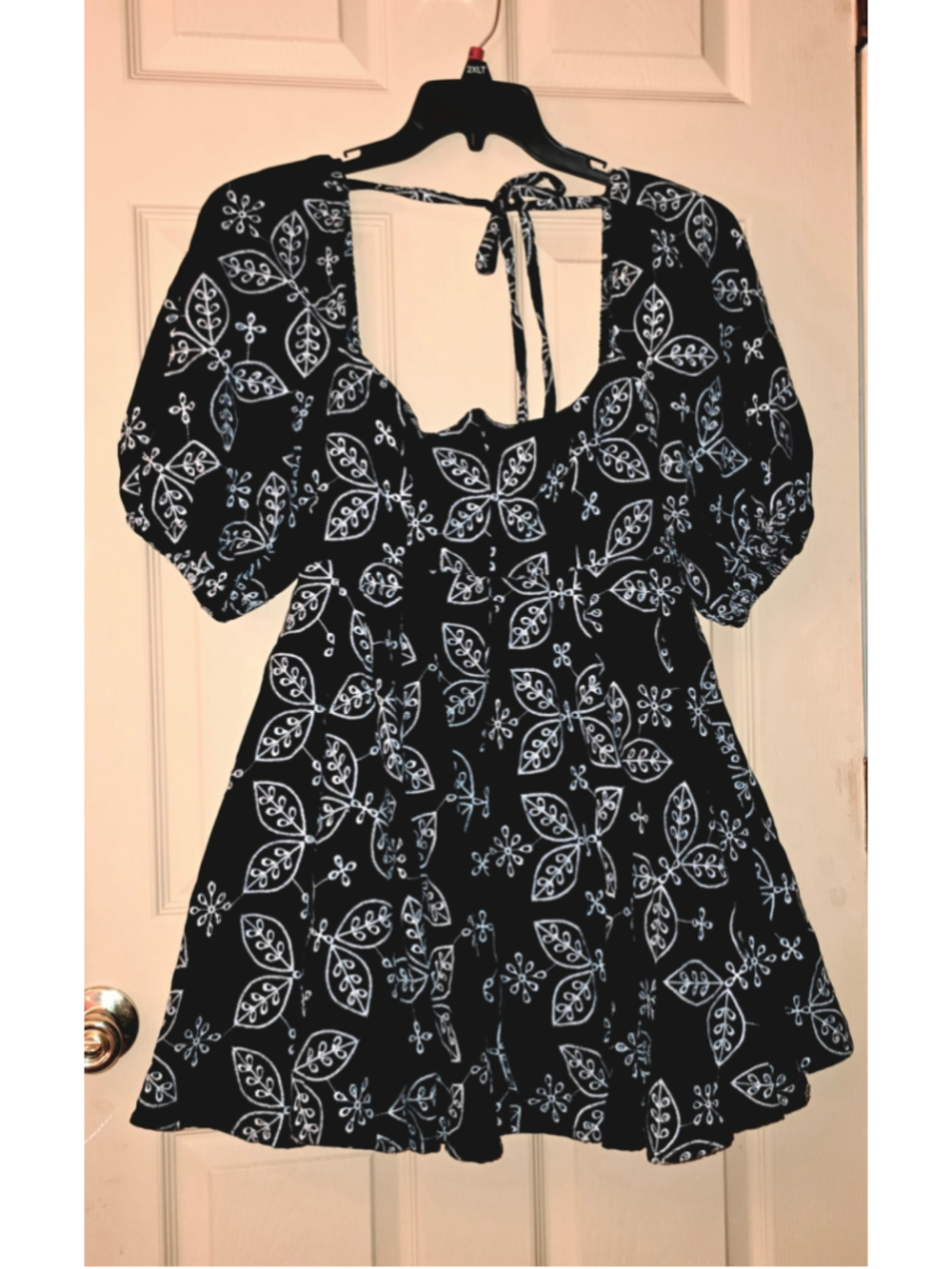 ASOS Design Velvet Eyelet Babydoll Mini Dress